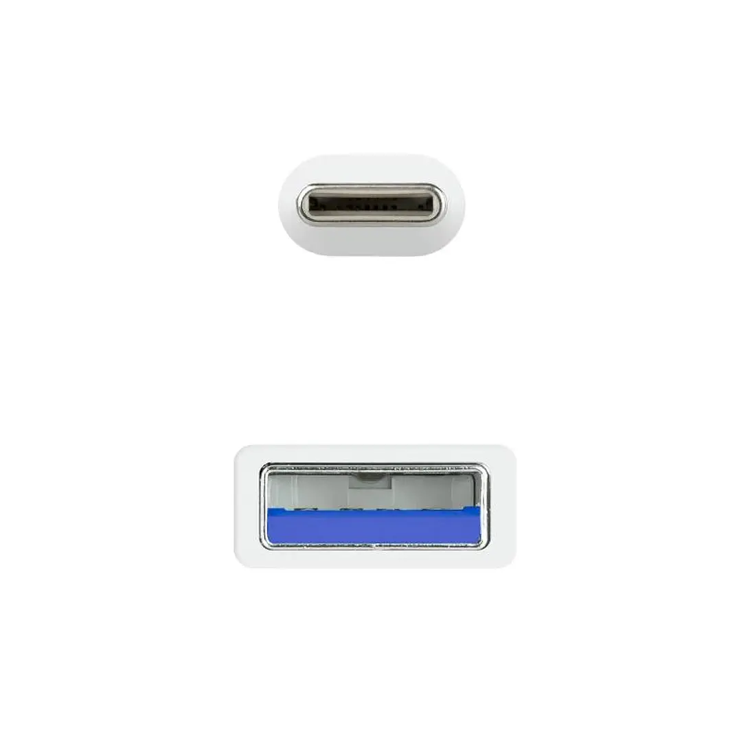 Nanocable Cable USB 3.1 Gen2 USB-C/A 0,5 M Blanco 3
