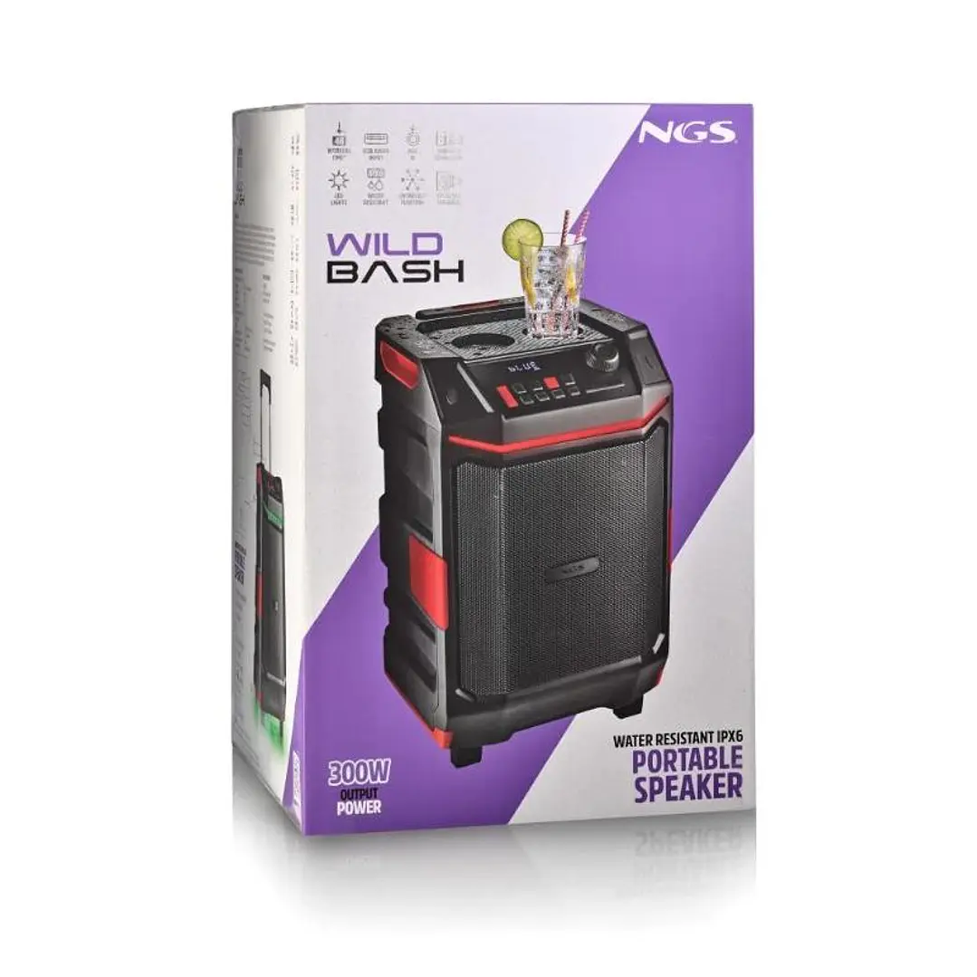 NGS Altavoz Wildbash 300W Bateria recargable IPX6 2
