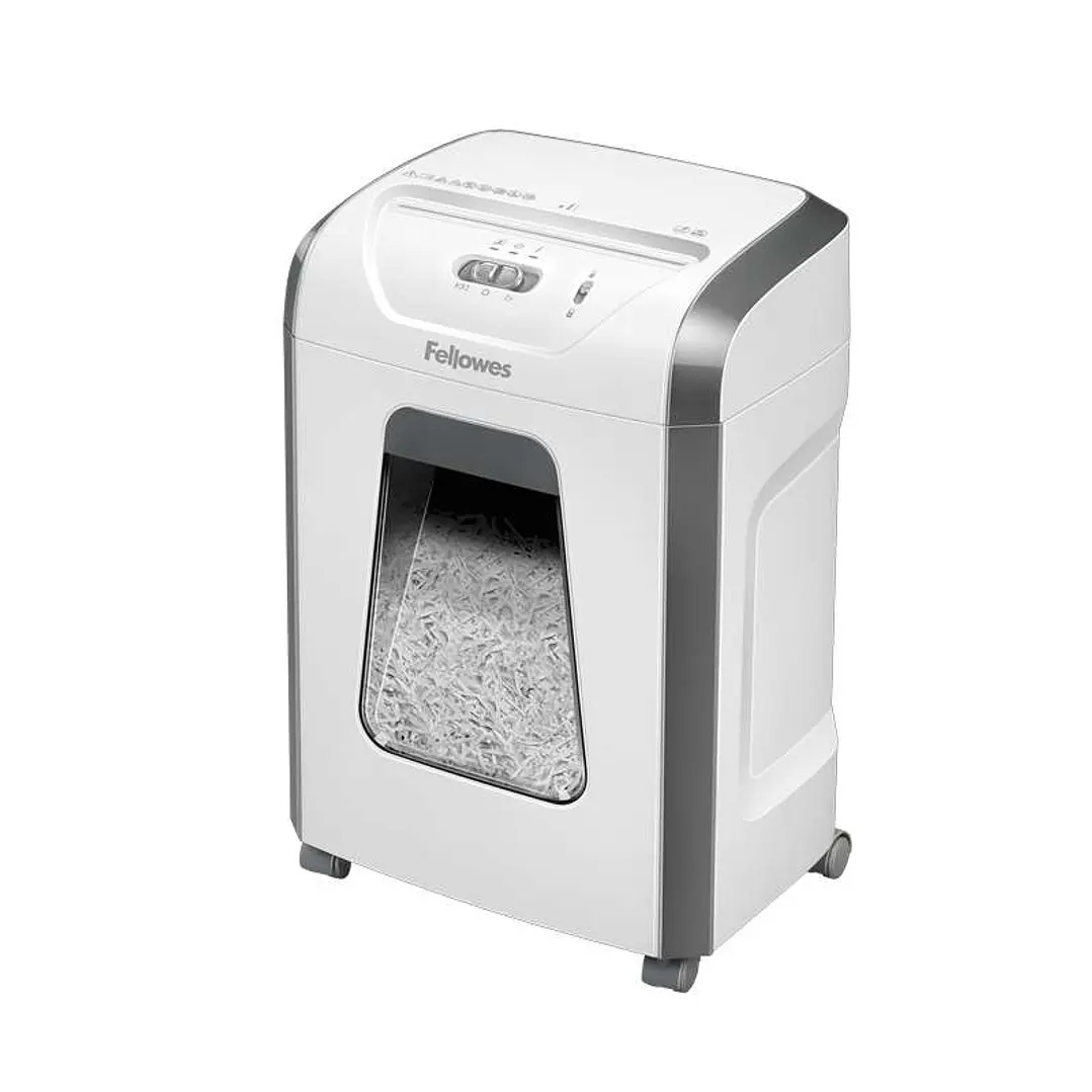 Fellowes 15C Destructora de Papel Manual Corte en Particulas P-4 - Destruye hasta 15 Hojas - Bloqueo de Seguridad - Capacidad de la Papelera 19L - Col 1