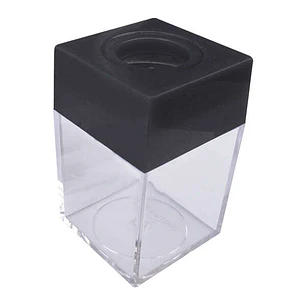 Dohe Portaclips en Plastico con Deposito Transparente - 42x42x70mm - Embocadura Imantada de Color Negro