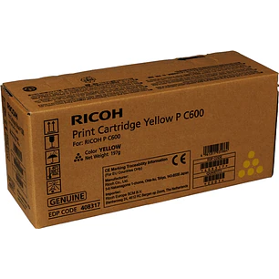 Ricoh PC600 Amarillo Cartucho de Toner Original - 408317/P C600Y