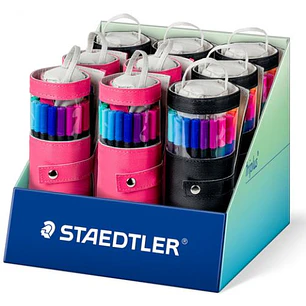 Staedtler Triplus Fineliner 334 Expositor con 9 Packs Enrollables de 20 Rotuladores Punta Fina - Trazo 0.3 mm aprox. - Tinta Base de Agua - 97% de Pla