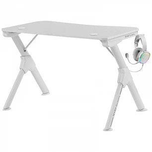 Mars Gaming MGDW Mesa Gaming - Estabilidad Imbatible - Acero y Fibra de Carbono - Gestion de Cableado - Soportes para Auriculares y Bebidas - Color Bl
