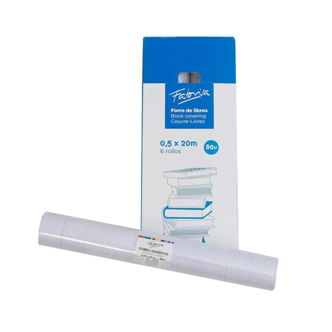 Fabrisa Rollo de Forro para Libros 80µ 0.5x20m - Polipropileno - Alta Resistencia a Arañazos y Marcas 1