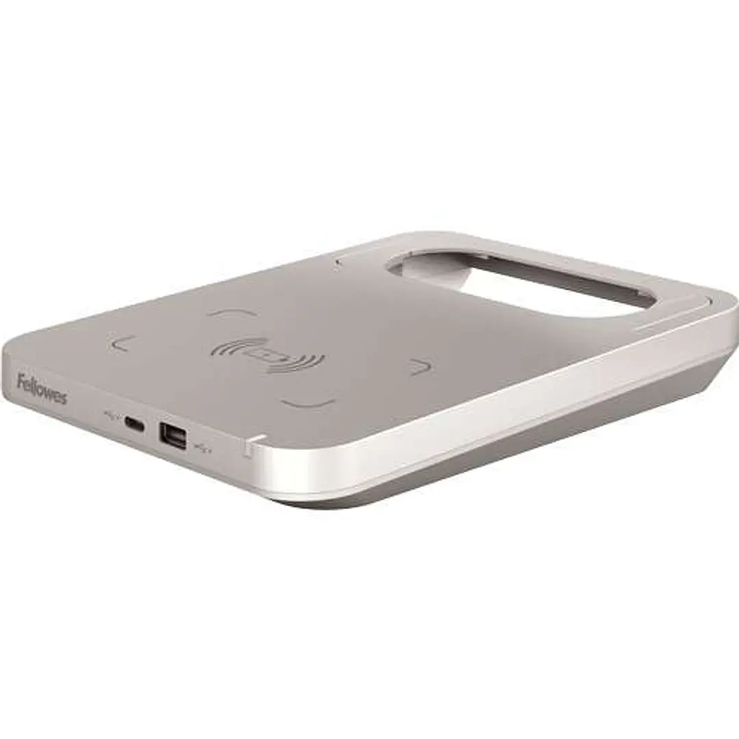 Fellowes Tallo Cargador Inalambrico - 2 Puertos USB - Carga Rapida - Color Plata 1