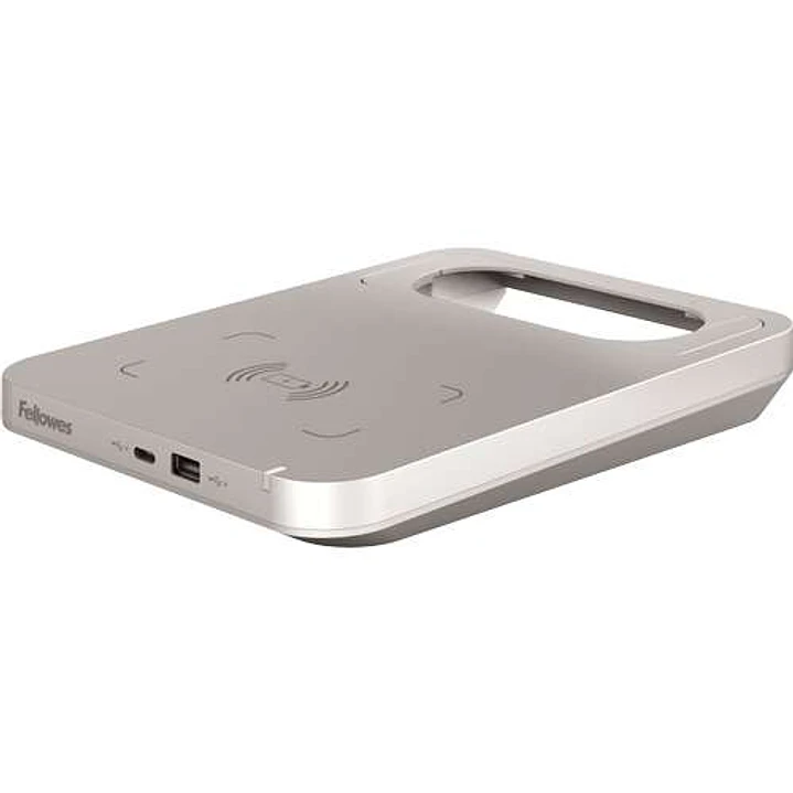 Fellowes Tallo Cargador Inalambrico - 2 Puertos USB - Carga Rapida - Color Plata 1