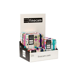 Finocam Minimal Design Expositor con 15 Agendas - Anual 2026 - Color Surtidos