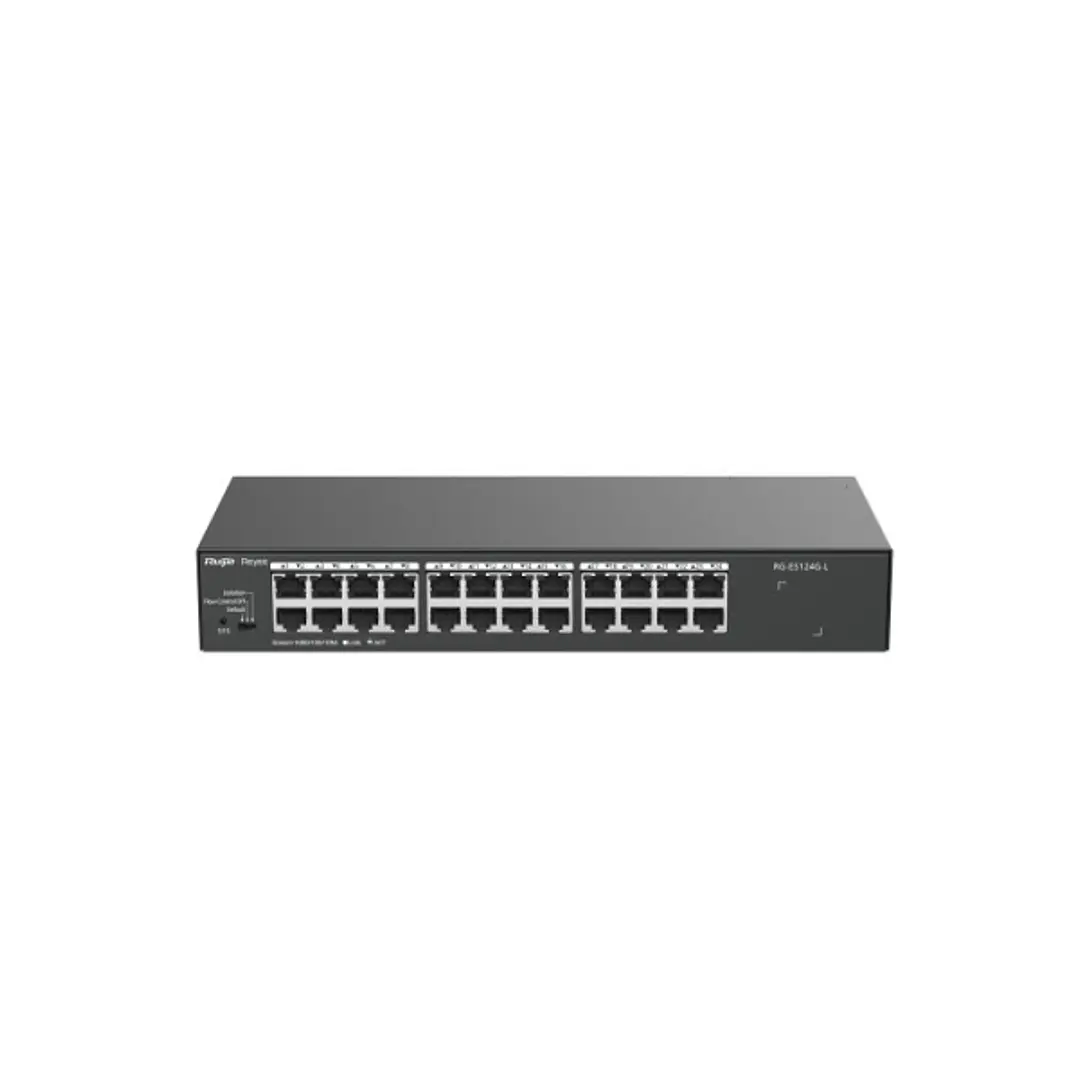 Ruijie RG-ES124G-L Switch No Gestionado - 24 Puertos - Velocidad hasta 1Gbps - Carcasa de Acero - Color Negro 1