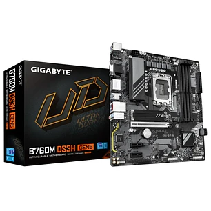 Gigabyte B760 DS3H Gen5 Placa Base Intel 1700 4x DDR5 VGA, HDMI, DisplayPort - MicroATX