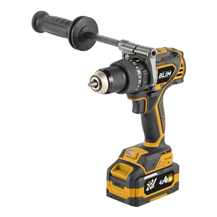Blim Pro Taladro Percutor 20V - 140Nm - Motor Sin Escobillas - Velocidad Regulable 0-2050rpm - Bateria de 4Ah Incluida - Maletin de Transporte con Acc 1
