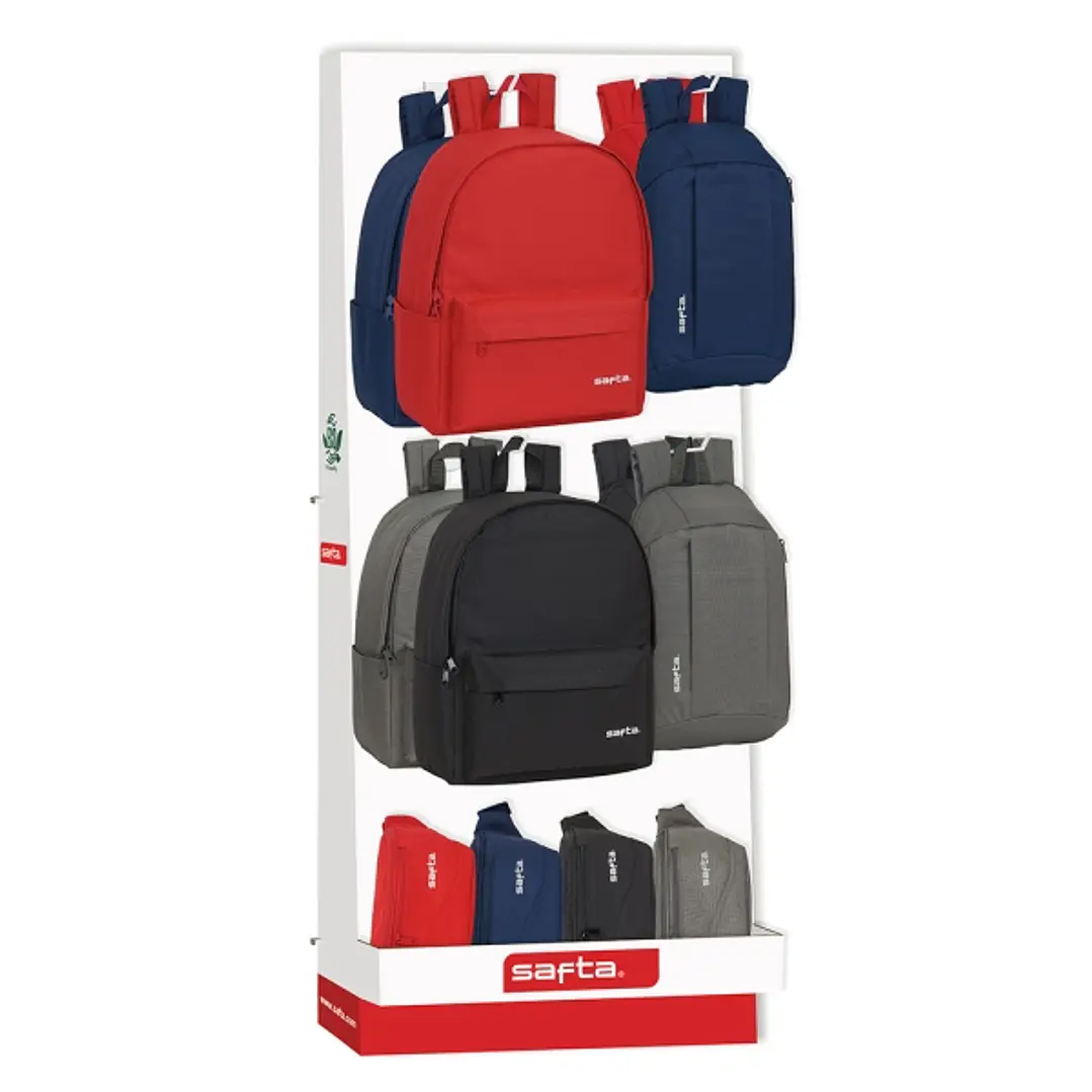 Safta Expositor con 10 Ganchos para Mochilas - Carton Reciclado - Colores Surtidos 1