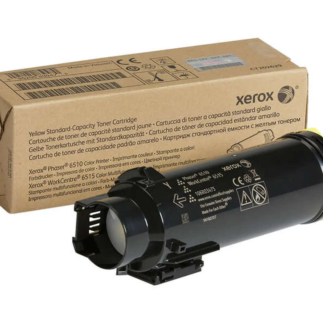 Xerox Phaser 6510/WorkCentre 6515 Amarillo Cartucho de Toner Original - 106R03475 1