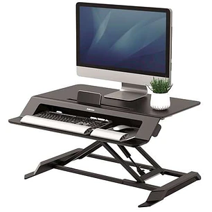 Fellowes Sit-Stand Lotus Estación de Trabajo - Sistema de Muelle a Gas - Amplia Plataforma Superior - Plataforma Inferior para Raton y Teclado - Color
