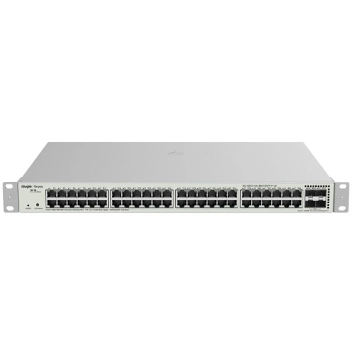 Ruijie RG-NBS3100-48GT4SFP-P-V2 Switch Gestionado en Capa 2 - Montaje en Rack 1U - 48 Puertos - PoE 370W - Color Acero 1