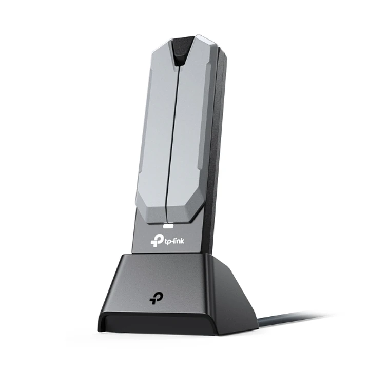 TP-Link Archer TBE400UH Adaptador USB a WiFi 7 con Base - Tribanda - Velocidad 6.5Gbps - Tecnologia MLO - Cable 1.2m - Seguridad Avanzada - Color Gris 1