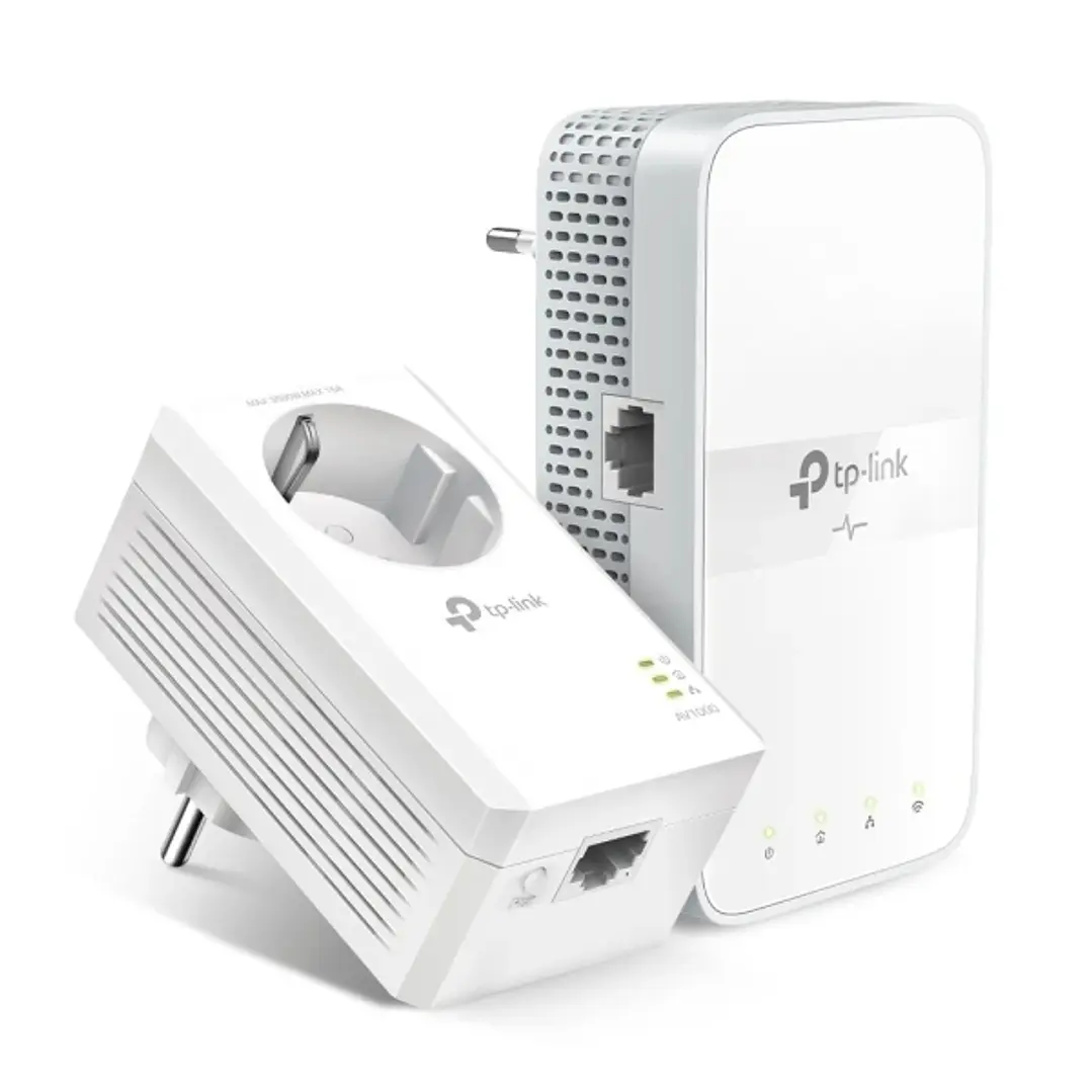 TP-Link TL-WPA7617 KIT Pack de 2 Adaptadores Powerline - Velocidad hasta 1Gbps - Cobertura hasta 300m - Toma de Corriente Integrada - WiFi - Ethernet  1