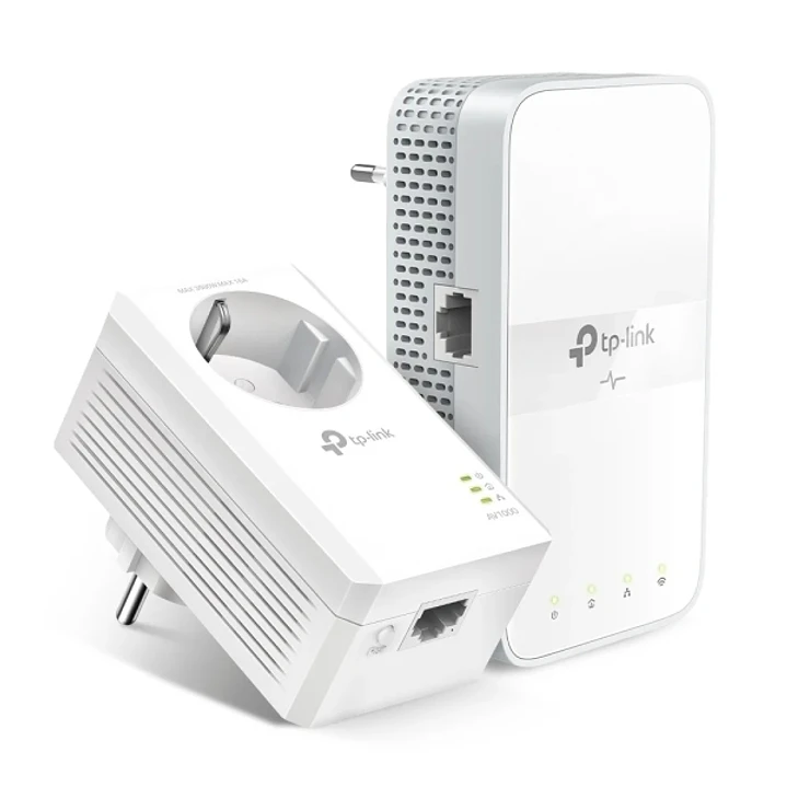TP-Link TL-WPA7617 KIT Pack de 2 Adaptadores Powerline - Velocidad hasta 1Gbps - Cobertura hasta 300m - Toma de Corriente Integrada - WiFi - Ethernet  1