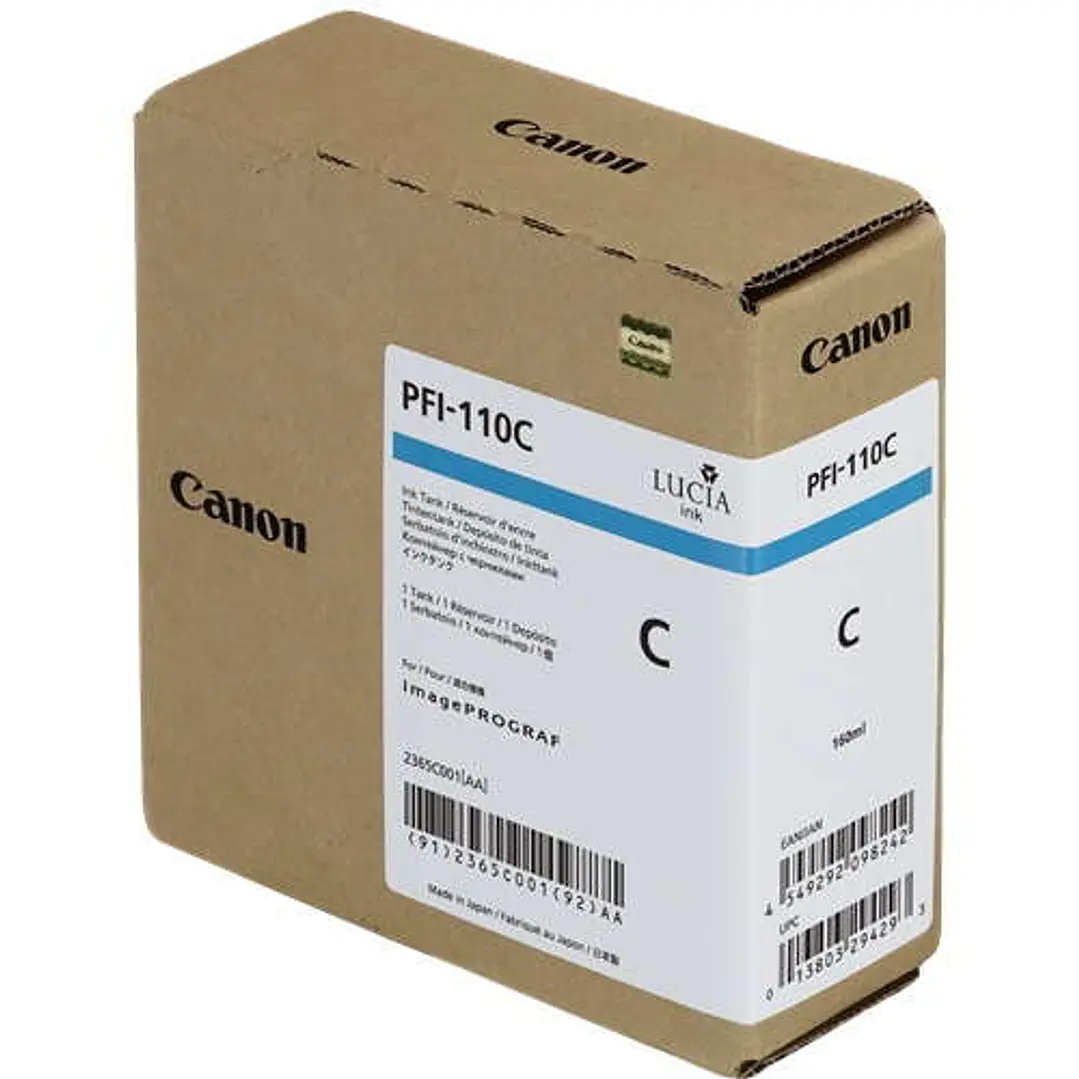 Canon PFI110 Cyan Cartucho de Tinta Original - 2365C001/PFI-110C 1