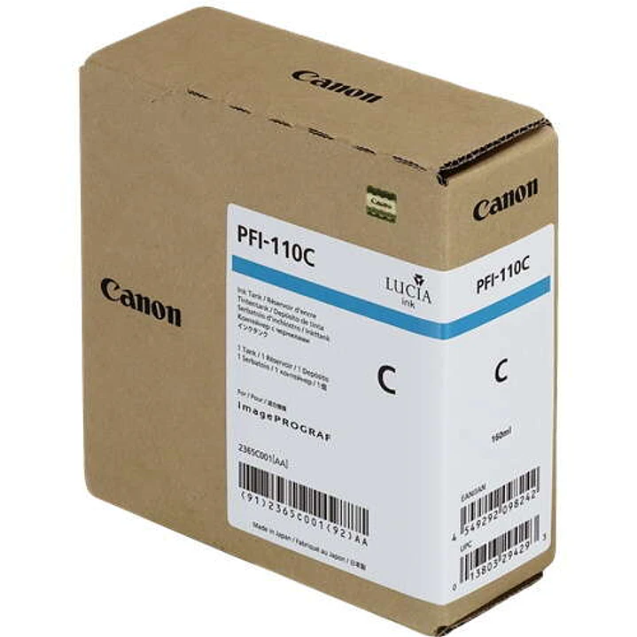 Canon PFI110 Cyan Cartucho de Tinta Original - 2365C001/PFI-110C 1