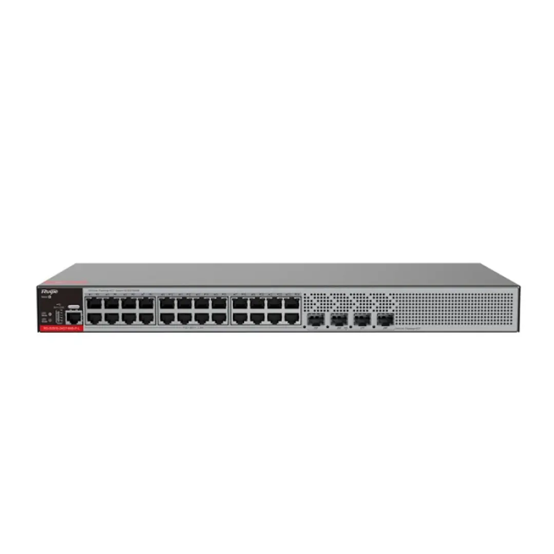 Ruijie RG-S2915-24GT4MS-P-L Switch con Auto-Negociacion - 24 Puertos Ethernet hasta 1Gbps - 4x SFP hasta 2.5Gbps - PoE/PoE+ hasta 370W - Fuente de Ali 1