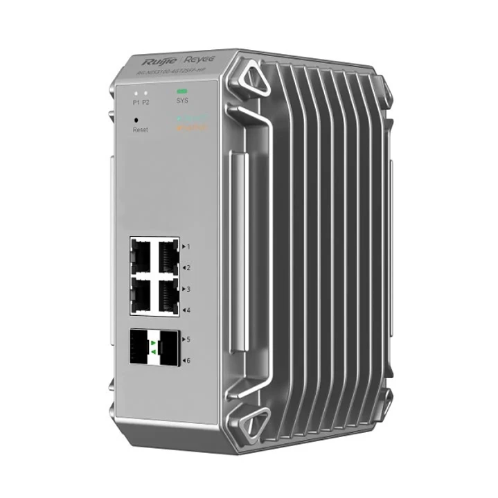 Ruijie RG-NIS3100-4GT2SFP-HP Switch Gestionado en Capa 2 - 4 Puertos Ethernet hasta 1Gbps - 2x SFP 1Gbps - PoE/PoE+ hasta 120W - Color Gris 1