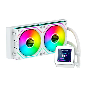 Abysm Oceanic LCD 240 ARGB Kit de Refrigeracion Liquida - 2 Ventiladores de 120mm - Iluminacion ARGB - Pantalla LCD 2.8
