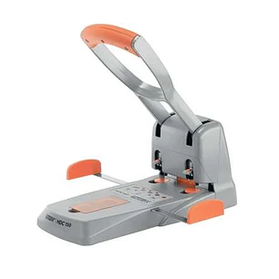 Rapid HDC150 Taladro Perforador para Gruesos - Hasta 150 Hojas - 2 Orificios - Punzones 6mm - Color Plata/Naranja