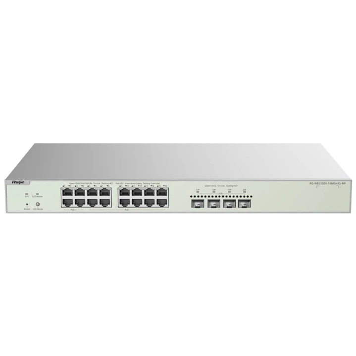 Ruijie RG-NBS3300-16MG4XS-HP Switch Gestionado en Capa 2 - 16 Puertos Ethernet hasta 2.5Gbps - 4x SFP+ hasta 10Gbps - PoE/PoE+ hasta 370W - Fuente de  1