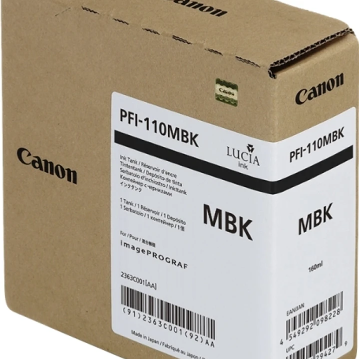 Canon PFI110 Negro Mate Cartucho de Tinta Original - 2363C001/PFI-110MBK 1