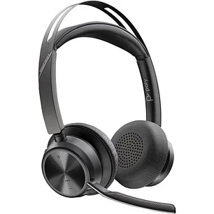 HP Poly Voyager Focus 2 Auriculares con Microfono Bluetooth 5.1 - Cancelacion de Ruido - Almohadillas Acolchadas - Autonomia hasta 40h - Control en Au