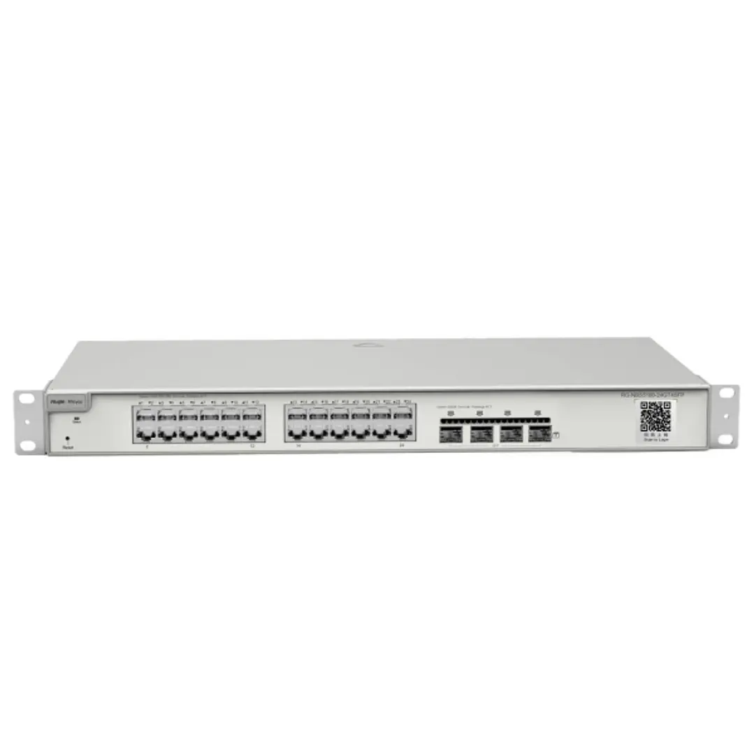 Ruijie RG-NBS5100-24GT4SFP Switch Gestionado - Montaje en Rack 1U - 24 Puertos Ethernet hasta 1Gbps - 4x SFP hasta 1Gbps - Enrutamiento Estatico - Ges 1