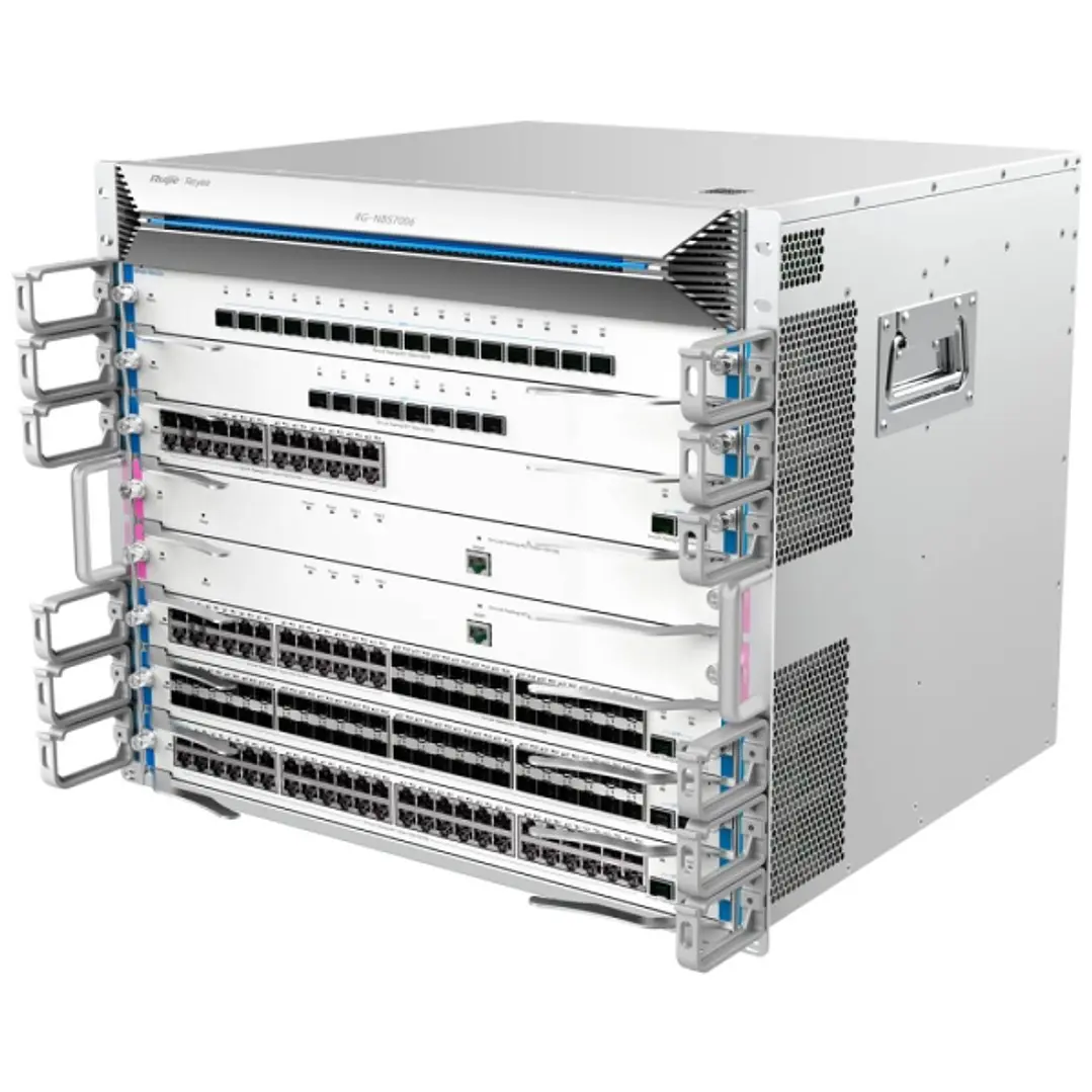 Ruijie RG-NBS7006 Chasis Switch para 9 Modulos - Montaje en Rack 9U - 2 Modulos de Ventilacion Equipados - Color Acero 1