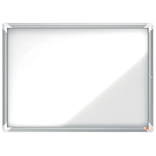 Nobo Vitrina Exteriores 8 Hojas A4 Superficie Blanca Magnetica - 692x972x45mm - Puerta Seguridad Cerradura Marco Aluminio - Resistente Intemperie - Co