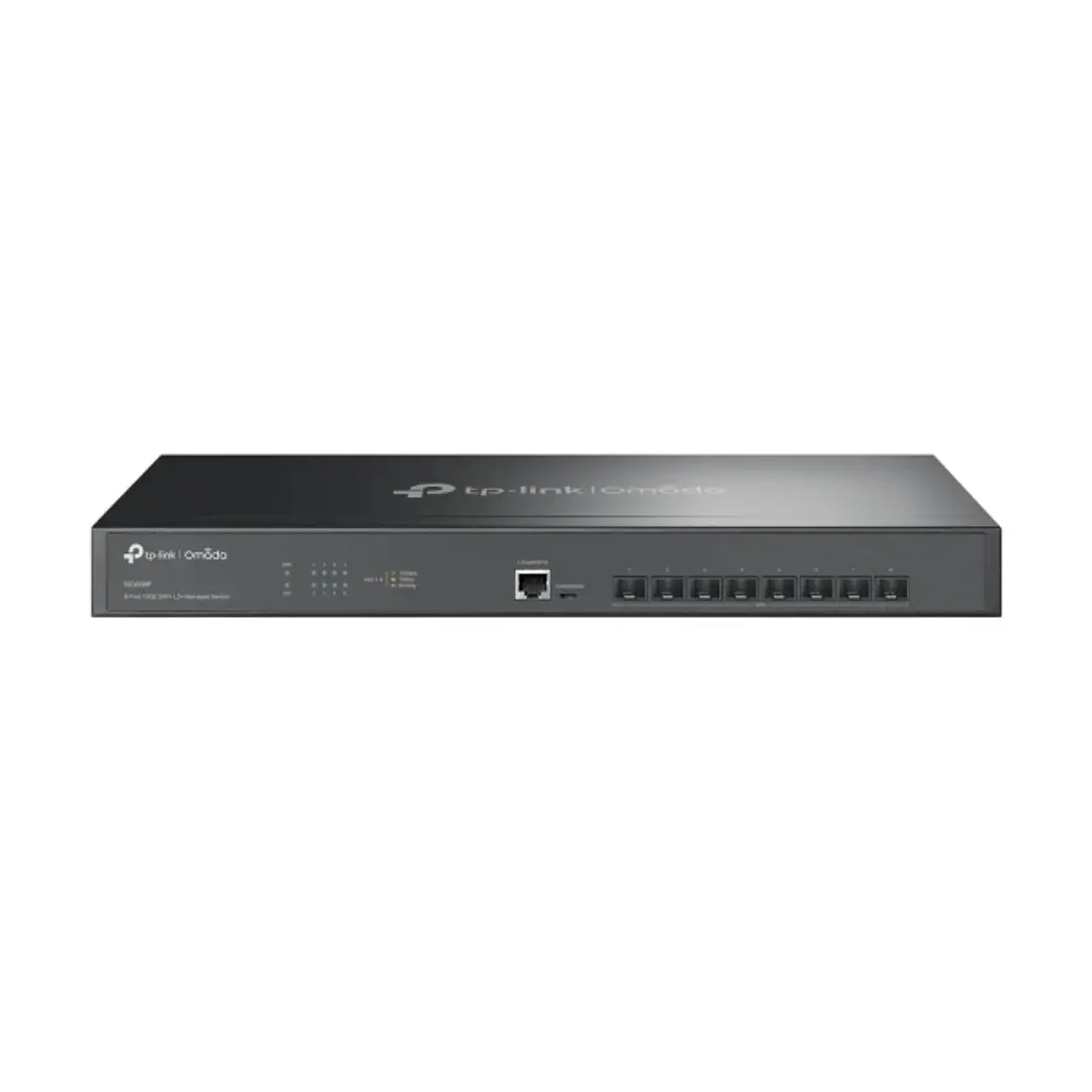 TP-Link Omada SX3008F Switch 8 Puertos SFP+ - Gestionado - Soporta QOS - Conmutacion hasta 160Gbps - Carcasa Metalica - Color Negro 1