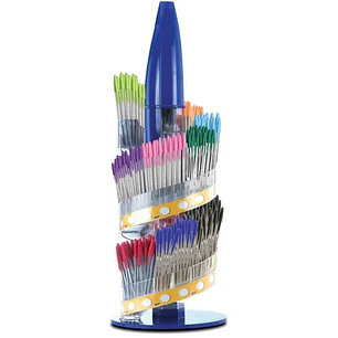 Bic Cristal Family Expositor de 770 Boligrafos de Bola + 150 Bic Cristal Azul de Regalo - Punta Redonda de 1.6mm - Trazo 0.42mm - Tinta con Base de Ac