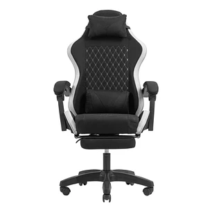 Mars Gaming MGC-X FABRIC Silla Gaming Ergonomica - Reposapies Extensible - Cojines Lumbar y Cervical - 660x540x1250mm - Tejido Transpirable - Color Gr