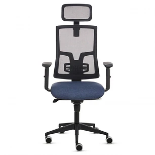Fellowes Eleganza Plus Silla de Oficina - Respaldo de Malla Transpirable Ajustable en Altura - Soporte Lumbar Ajustable y Reposacabezas - Reposabrazos