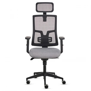 Fellowes Eleganza Plus Silla de Oficina - Respaldo de Malla Transpirable Ajustable en Altura - Soporte Lumbar Ajustable y Reposacabezas - Reposabrazos