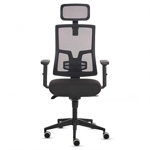 Fellowes Eleganza Plus Silla de Oficina - Respaldo de Malla Transpirable Ajustable en Altura - Soporte Lumbar Ajustable y Reposacabezas - Reposabrazos