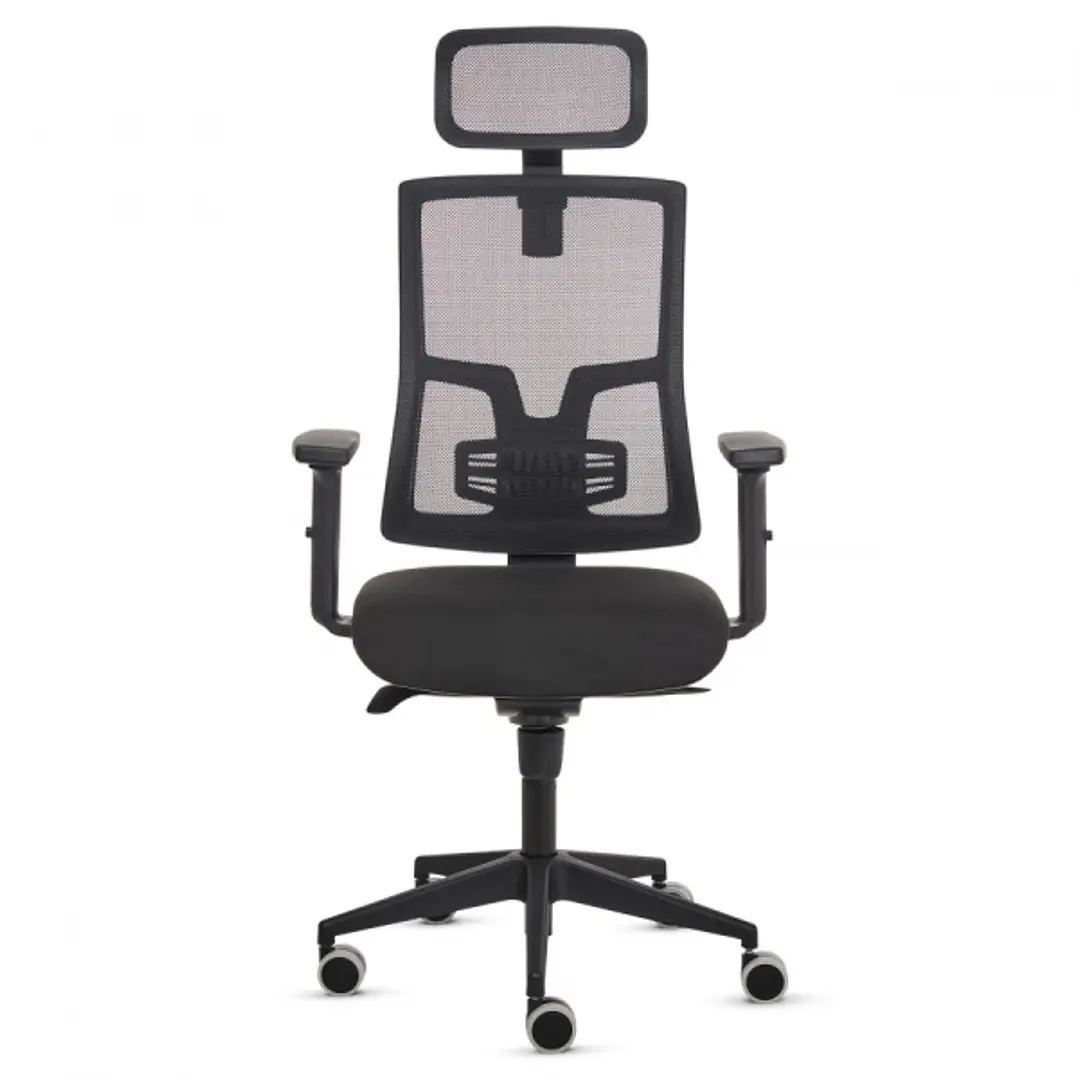 Fellowes Eleganza Plus Silla de Oficina - Respaldo de Malla Transpirable Ajustable en Altura - Soporte Lumbar Ajustable y Reposacabezas - Reposabrazos 1