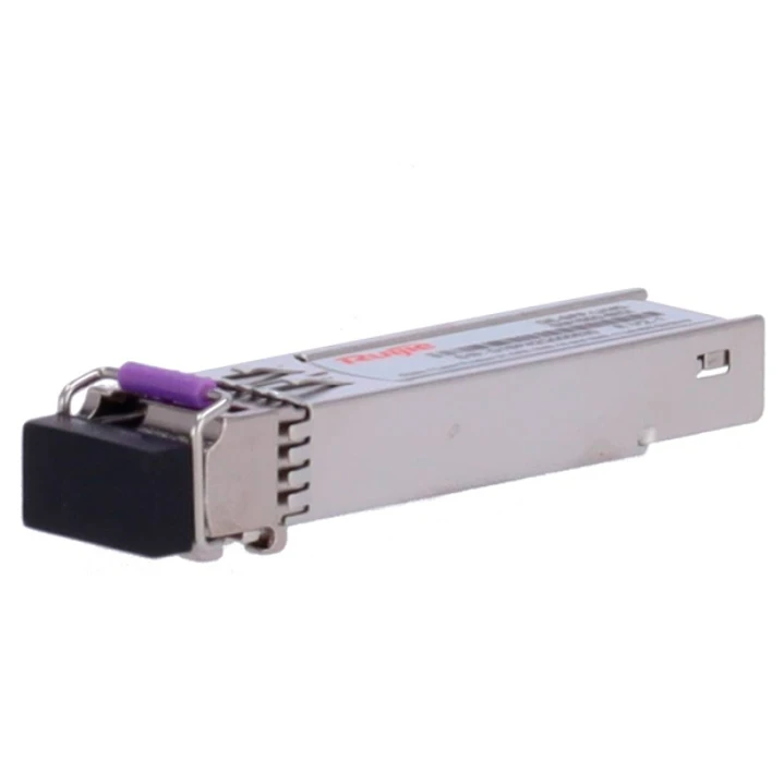 Ruijie GE-SFP-LH40-SM1550-BIDI Modulo Transceptor SFP - 1000Base-LH - Fibra Optica hasta 40km - Velocidad hasta 1.25Gbps - Bidireccional - Color Acero 1