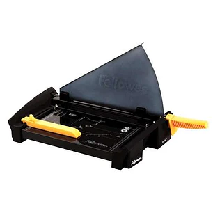 Fellowes Cortadora de Papel con Cuchilla en Acero Inoxidable - Capacidad de Corte 20 Hojas - Guias de Corte con Formatos Din - Base Metalica con Patas