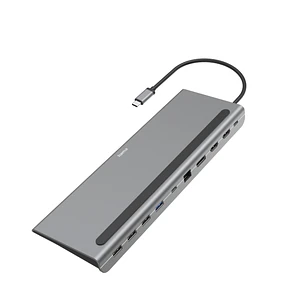 Hama Hub USB 3.2 - Cable USB-C - LAN Ethernet 1Gbps - DisplayPort - HDMI - USB-A - USB-C - Color Gris