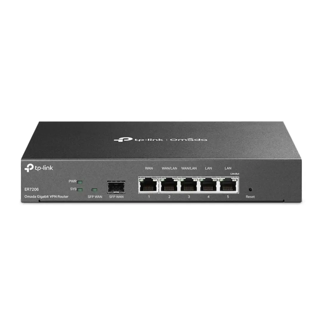 TP-Link Omada ER7206 Router - VPN - 4x1Gbps WAN/LAN - 1Gbps WAN - 1Gbps SFP - USB 3.0 - Balanceo de Carga - Gestion Centralizada en la Nube - Color Ne 1
