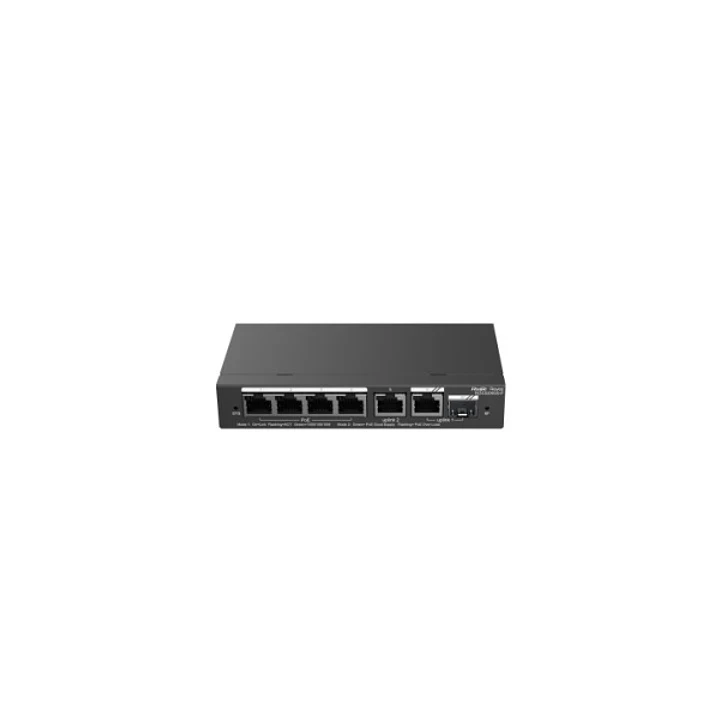 Ruijie RG-ES206GS-P Switch de Sobremesa - 6 Puertos - Velocidad hasta 1Gbps - Rj45/SFP Combo hasta 1Gbps - PoE/PoE+ hasta 54W - Carcasa de Acero Gesti 1