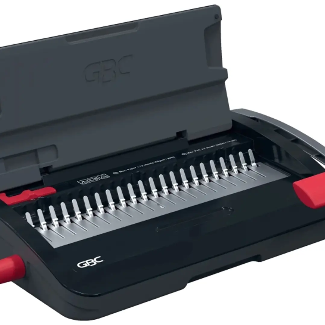 GBC CombBind CB12 Encuadernadora Manual de Canutillo - Encuaderna hasta 165 Hojas A4 - Puede Perforar hasta 14 Hojas - Rapida y Sencilla de Usar - Col 1