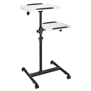 Hama Soporte de Pie para Proyector con 2 Bandejas - Soporta hasta 10kg - Altura Ajustable - Ruedas - Bandeja Superior 42x50cm - Bandeja Inferior 40x35