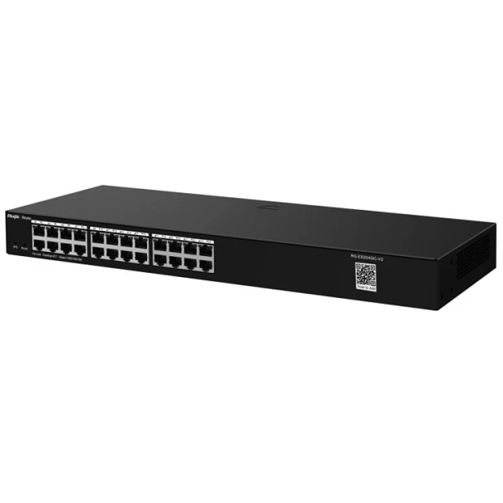 Ruijie RG-ES224GC-V2 Switch - Montaje en Rack 1U - 24 Puertos - Velocidad hasta 1Gbps - Gestion Inteligente - Color Negro 1