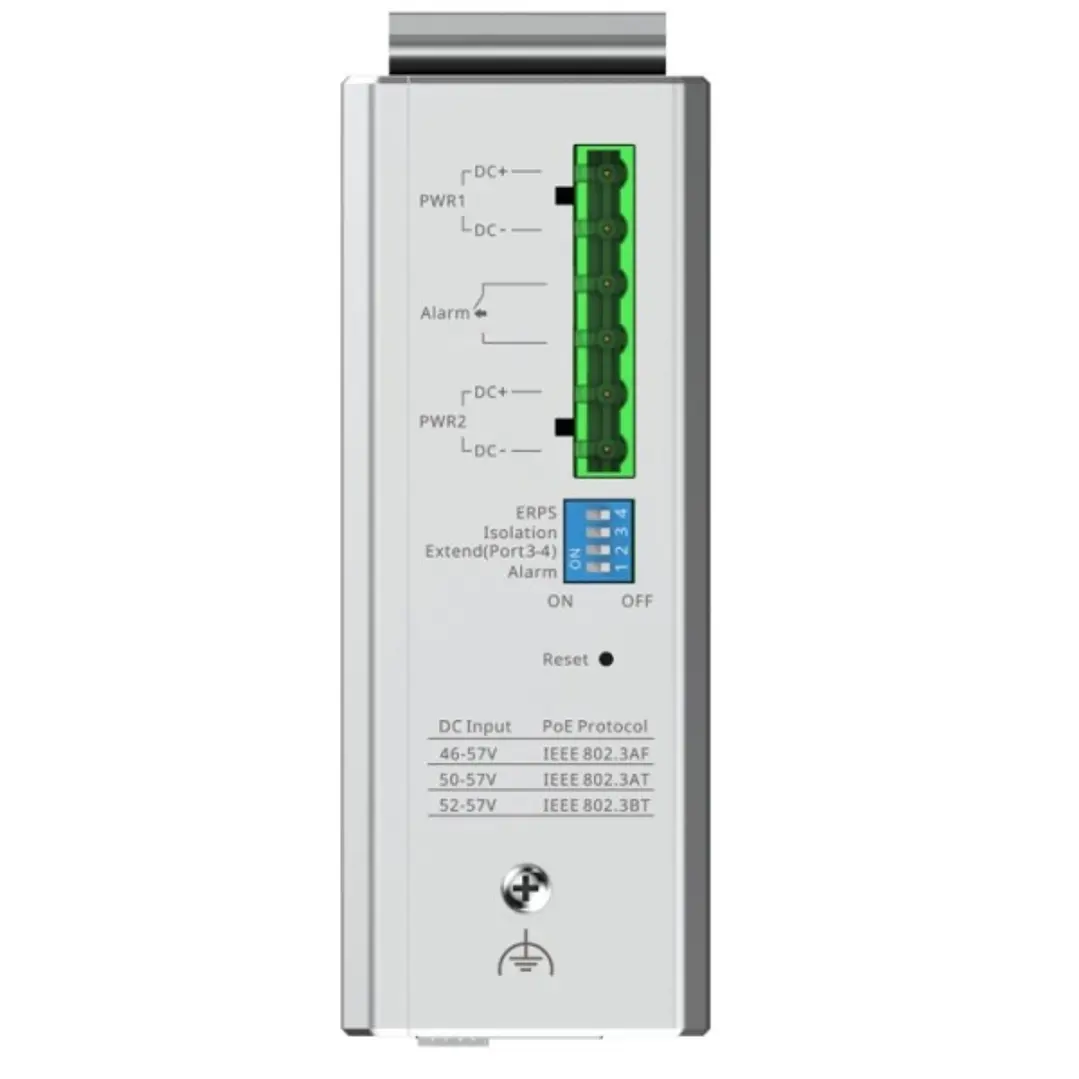 Ruijie RG-NIS2100-4GT2SFP-HP Switch Industrial - 4 Puertos Ethernet hasta 1Gbps - 2x SFP 1Gbps - PoE+/PoE++ - Gestionado en la Nube - Color Negro y Gr 1