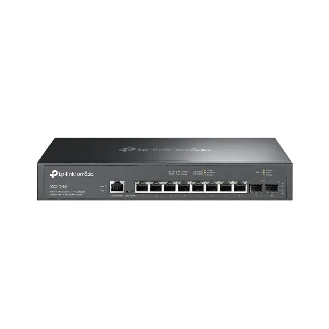 TP-Link Omada SG3210X-M2 Switch 10 Puertos - Gestionado - 8xRJ45 2.5Gbps - 2xSFP 10Gbps - Soporta QOS - Conmutacion hasta 80Gbps - Color Negro 1